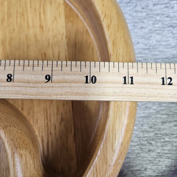 Crate & Barrel Beechwood Chip Dip Bowl Party Holiday Serving Dish Appetizer Tray - Picture 8 of 12